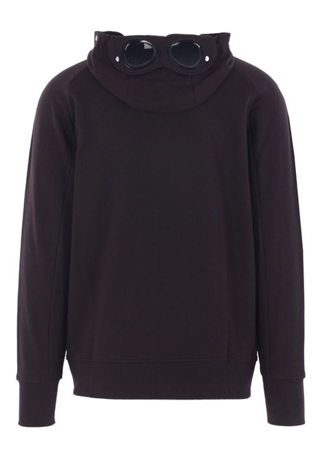 felpa hooded open diagonal raised fleece uomo nera C.P. COMPANY | RCCMSS715A-005086W999